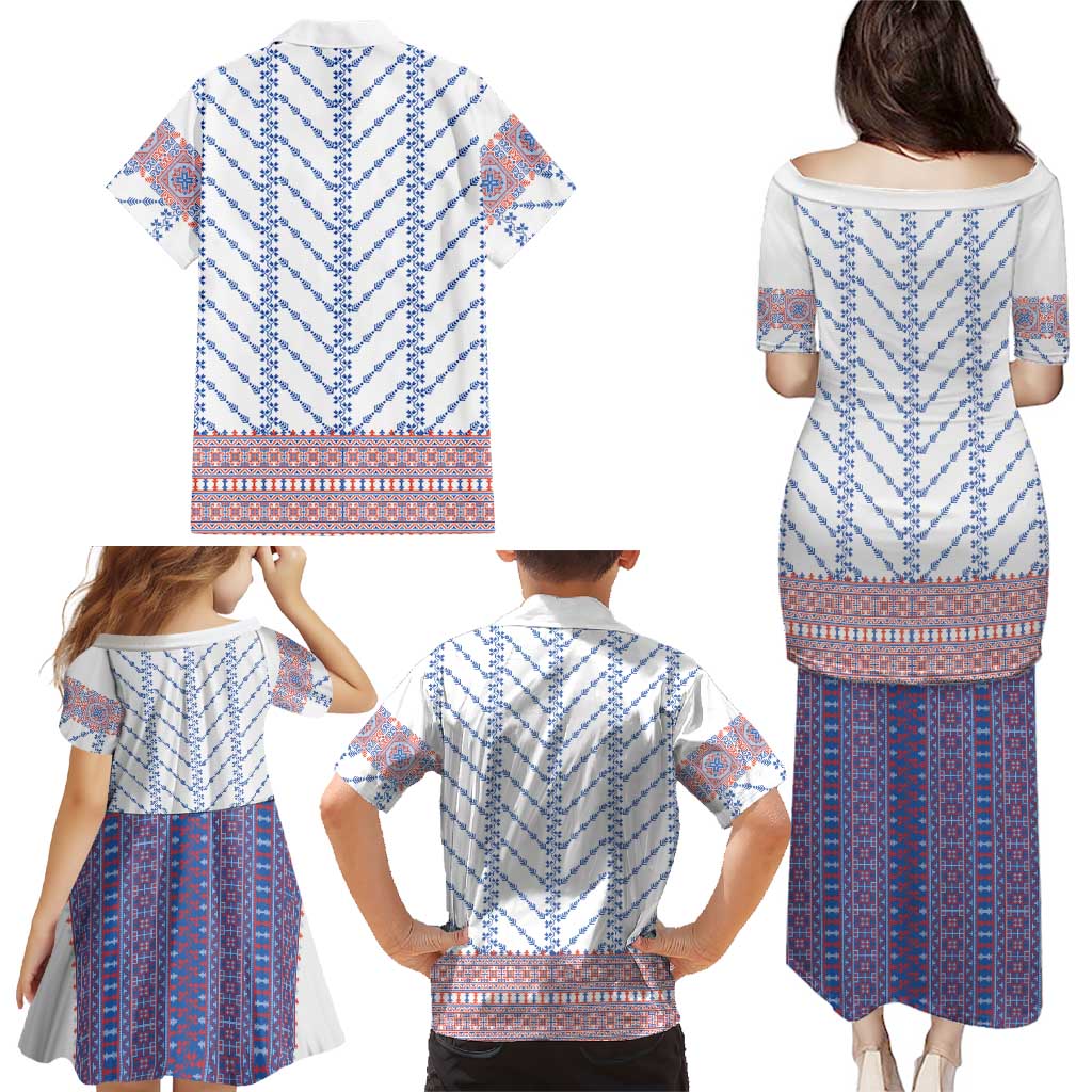 Traditional Romanian Costume Family Matching Puletasi and Hawaiian Shirt National Folk Patterns - Wonder Print Shop