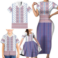 Traditional Romanian Costume Family Matching Short Sleeve Bodycon Dress and Hawaiian Shirt National Folk Patterns - Wonder Print Shop