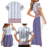 Traditional Romanian Costume Family Matching Short Sleeve Bodycon Dress and Hawaiian Shirt National Folk Patterns - Wonder Print Shop