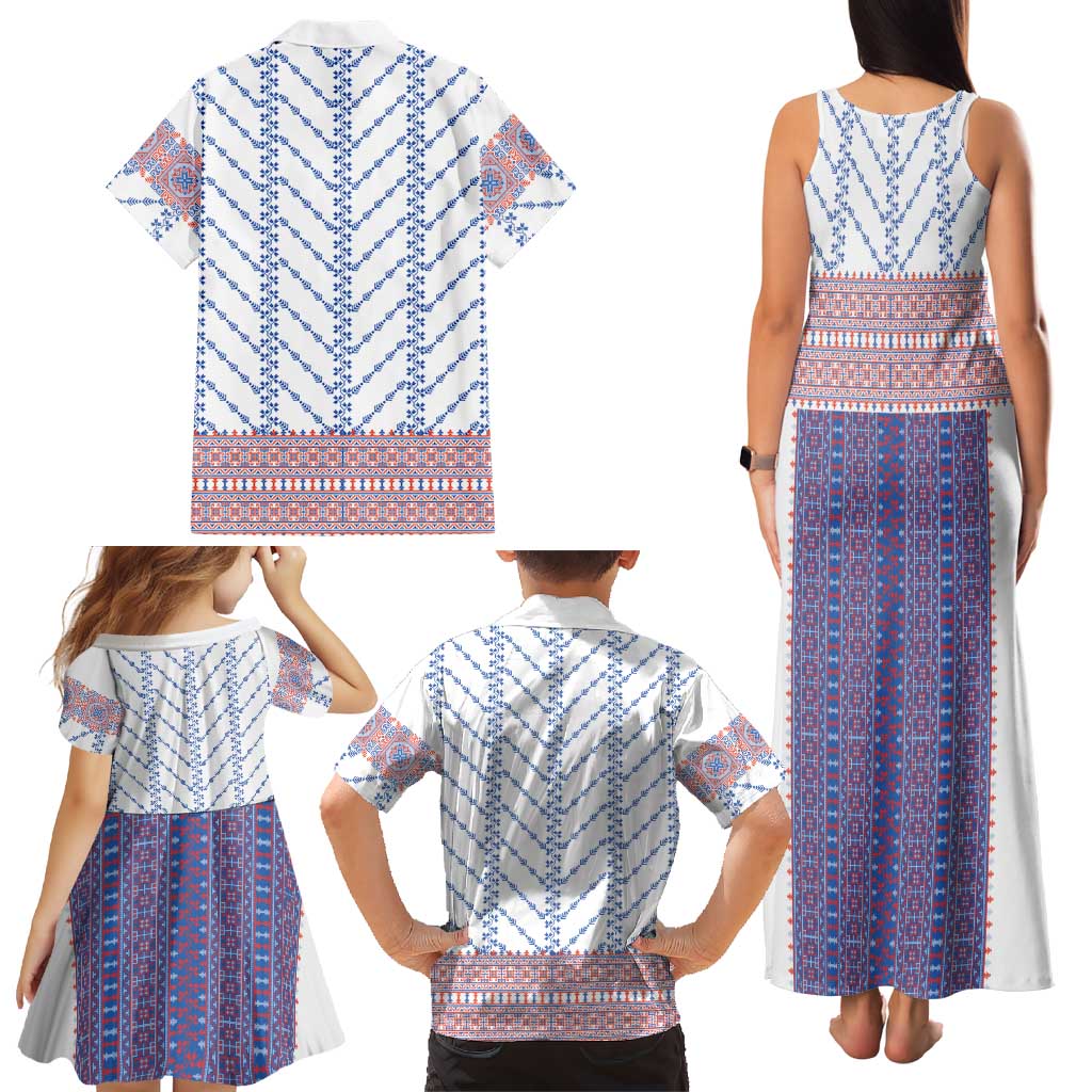 Traditional Romanian Costume Family Matching Tank Maxi Dress and Hawaiian Shirt National Folk Patterns - Wonder Print Shop