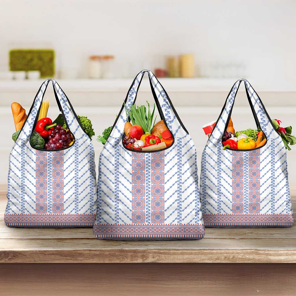 Traditional Romanian Costume Grocery Bag National Folk Patterns - Wonder Print Shop