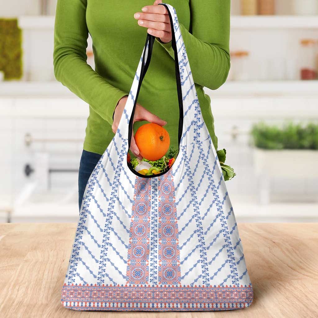 Traditional Romanian Costume Grocery Bag National Folk Patterns - Wonder Print Shop
