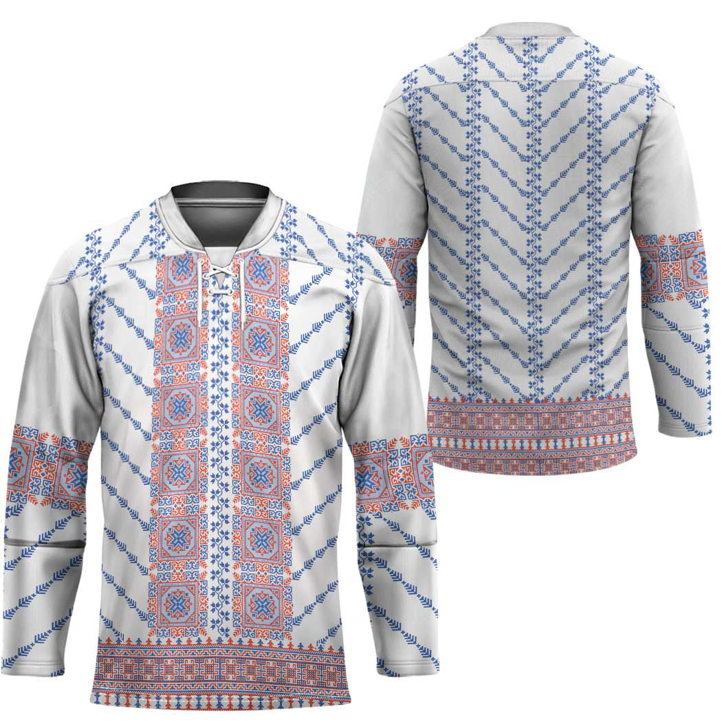 Traditional Romanian Costume Hockey Jersey National Folk Patterns - Wonder Print Shop