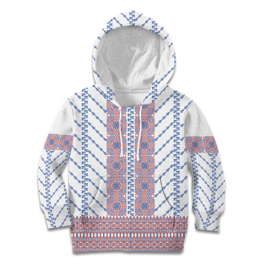 Traditional Romanian Costume Kid Hoodie National Folk Patterns - Wonder Print Shop