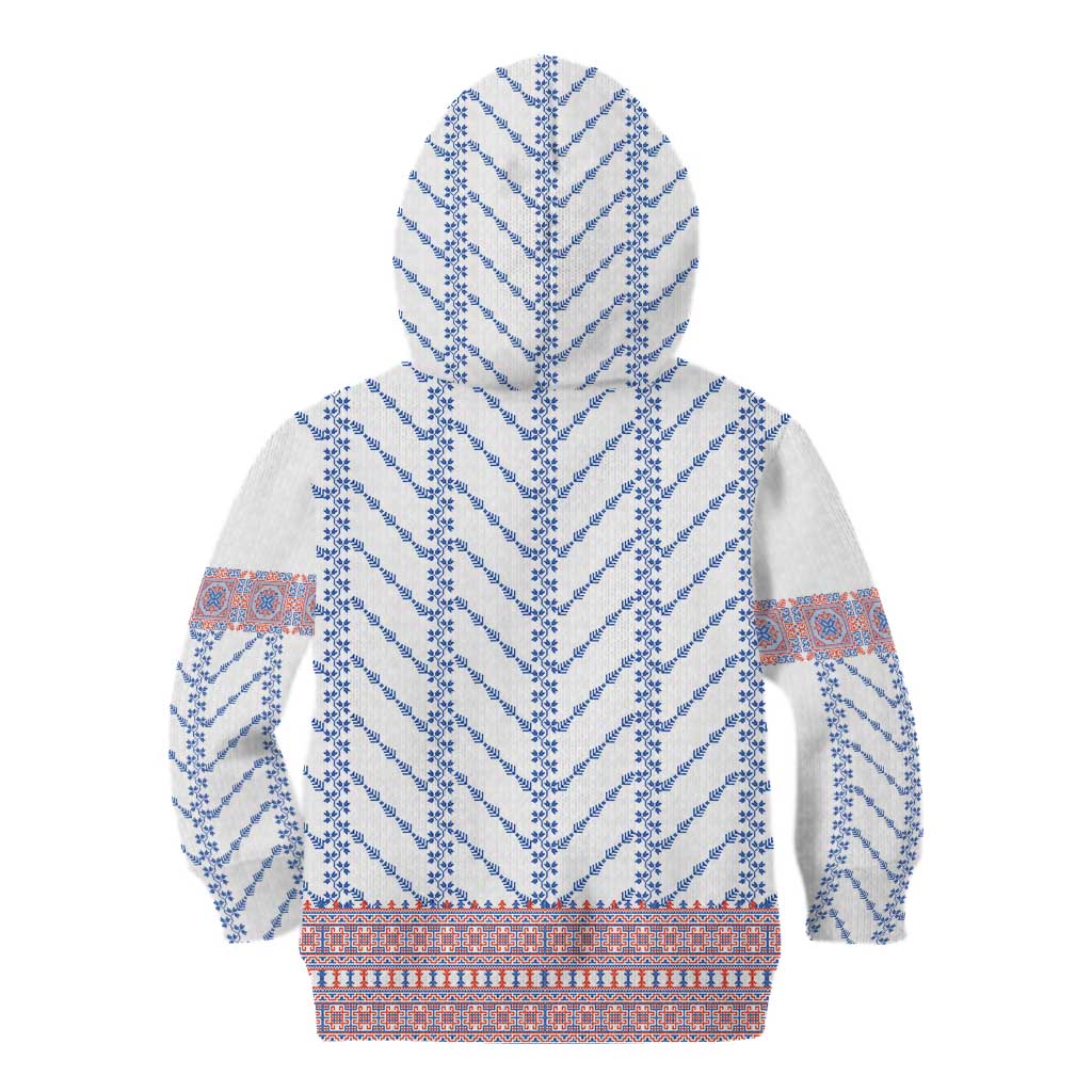 Traditional Romanian Costume Kid Hoodie National Folk Patterns - Wonder Print Shop