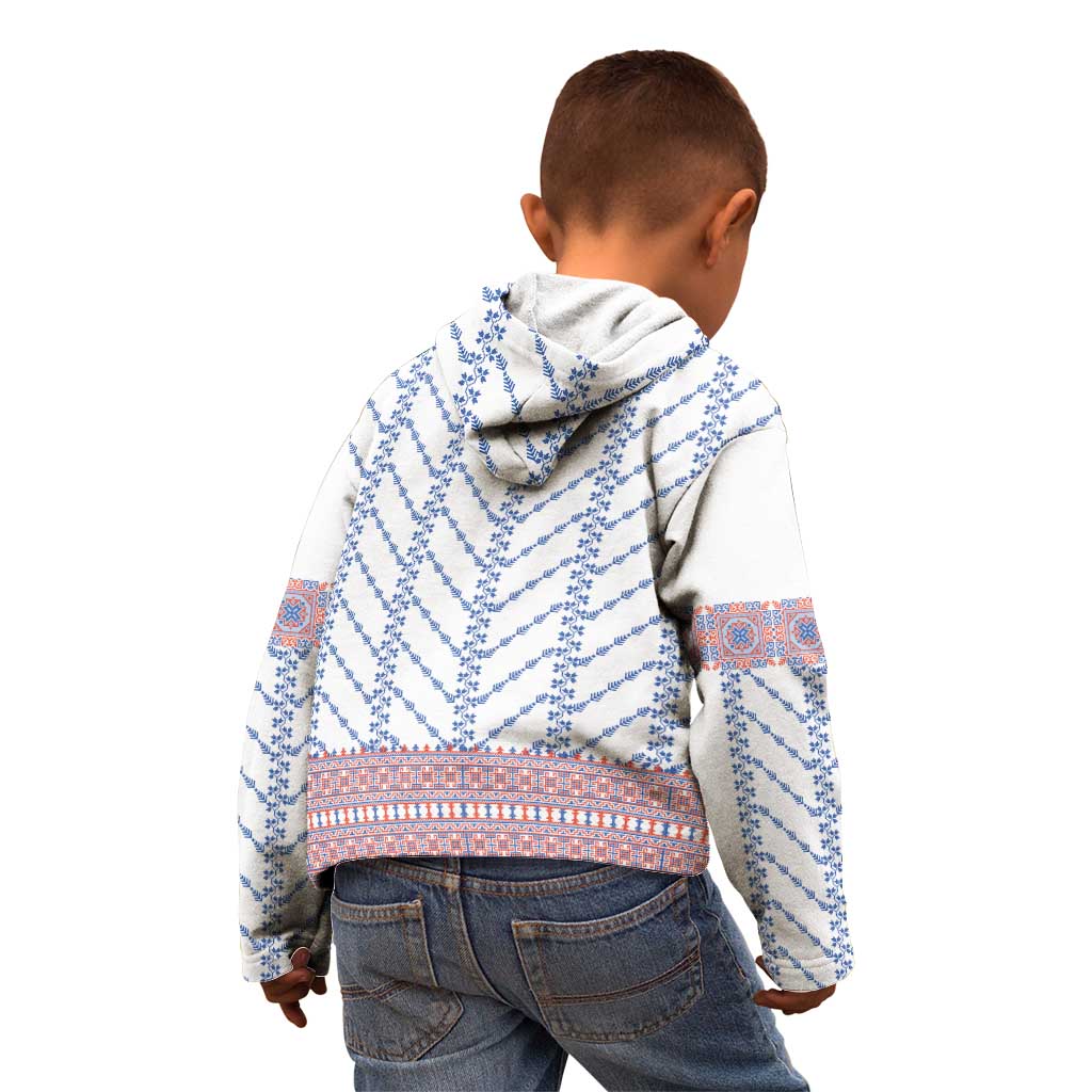 Traditional Romanian Costume Kid Hoodie National Folk Patterns - Wonder Print Shop