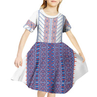 Traditional Romanian Costume Kid Short Sleeve Dress National Folk Patterns - Wonder Print Shop