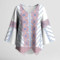 Traditional Romanian Costume Kimono Sleeve Blouse National Folk Patterns - Wonder Print Shop