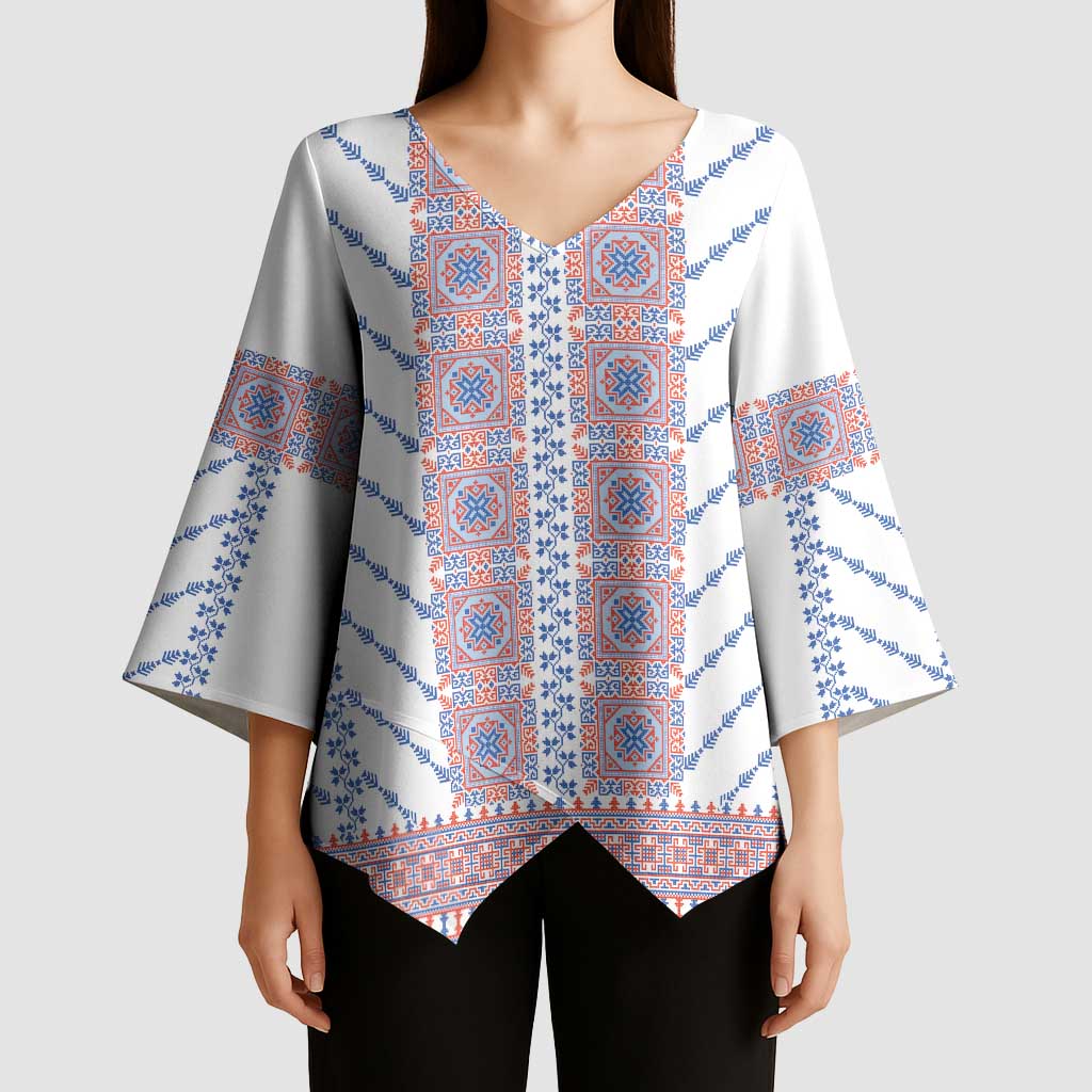 Traditional Romanian Costume Kimono Sleeve Blouse National Folk Patterns - Wonder Print Shop