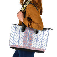 Traditional Romanian Costume Leather Tote Bag National Folk Patterns - Wonder Print Shop