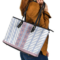 Traditional Romanian Costume Leather Tote Bag National Folk Patterns - Wonder Print Shop