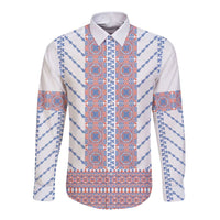 Traditional Romanian Costume Long Sleeve Button Shirt National Folk Patterns - Wonder Print Shop