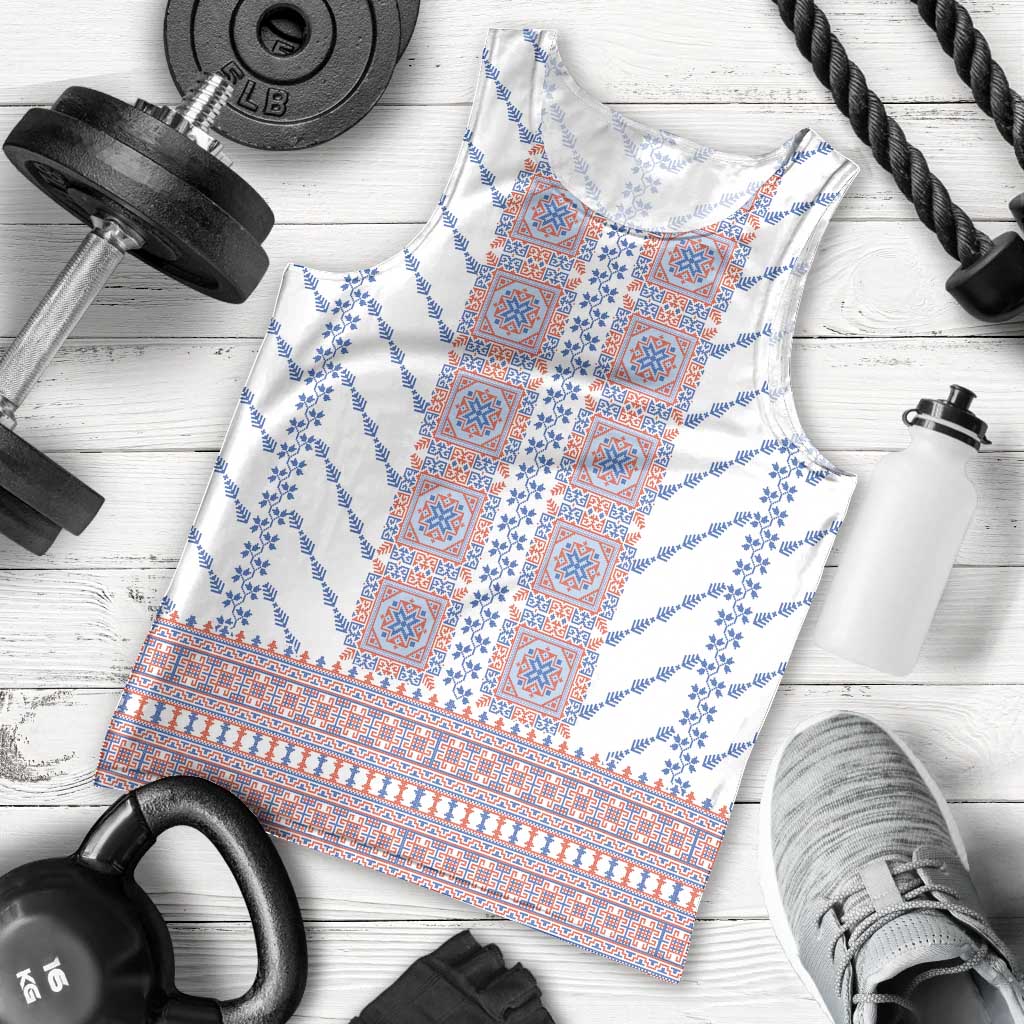 Traditional Romanian Costume Men Tank Top National Folk Patterns - Wonder Print Shop