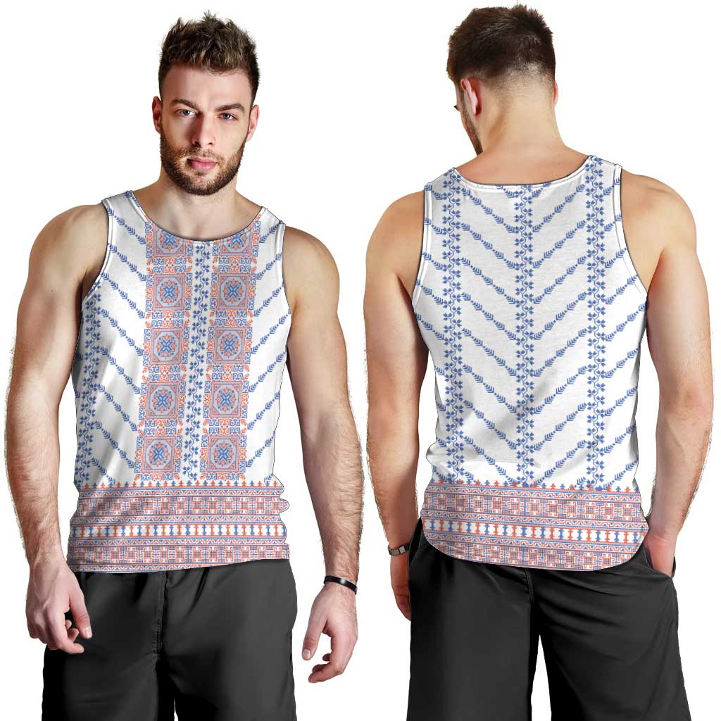 Traditional Romanian Costume Men Tank Top National Folk Patterns - Wonder Print Shop