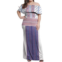 Traditional Romanian Costume Off Shoulder Maxi Dress National Folk Patterns - Wonder Print Shop
