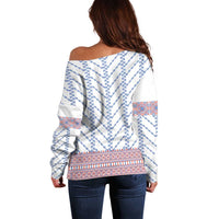 Traditional Romanian Costume Off Shoulder Sweater National Folk Patterns - Wonder Print Shop