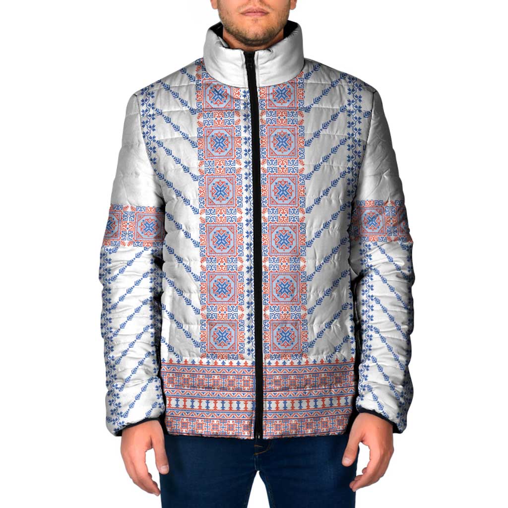 Traditional Romanian Costume Padded Jacket National Folk Patterns - Wonder Print Shop