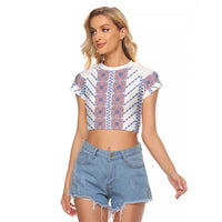 Traditional Romanian Costume Raglan Cropped T Shirt National Folk Patterns - Wonder Print Shop