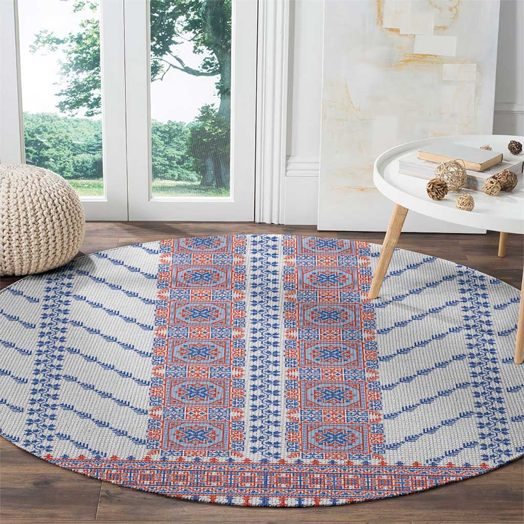 Traditional Romanian Costume Round Carpet National Folk Patterns - Wonder Print Shop