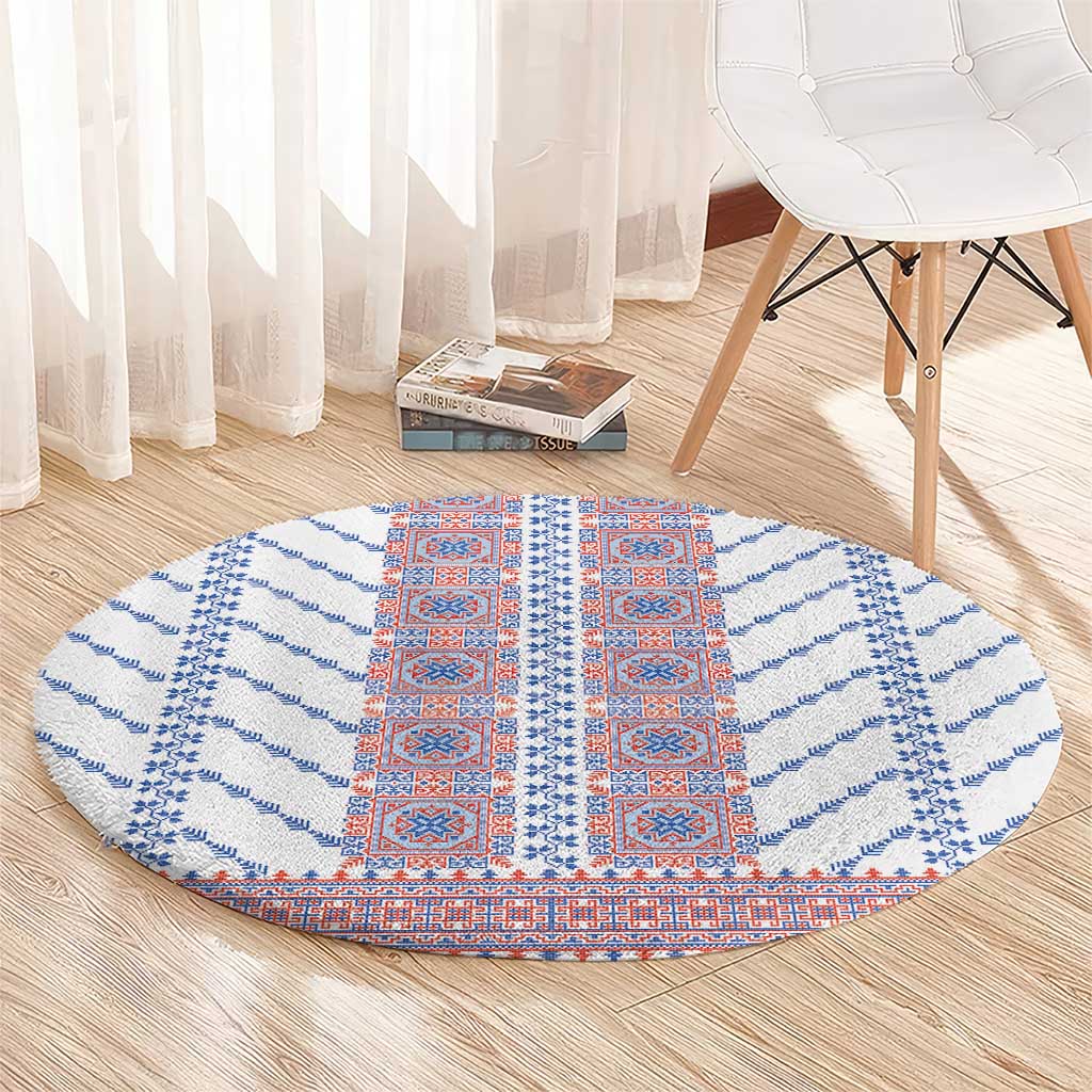 Traditional Romanian Costume Round Carpet National Folk Patterns - Wonder Print Shop