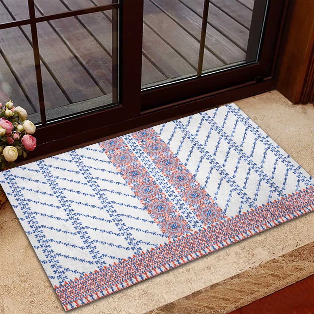 Traditional Romanian Costume Rubber Doormat National Folk Patterns - Wonder Print Shop