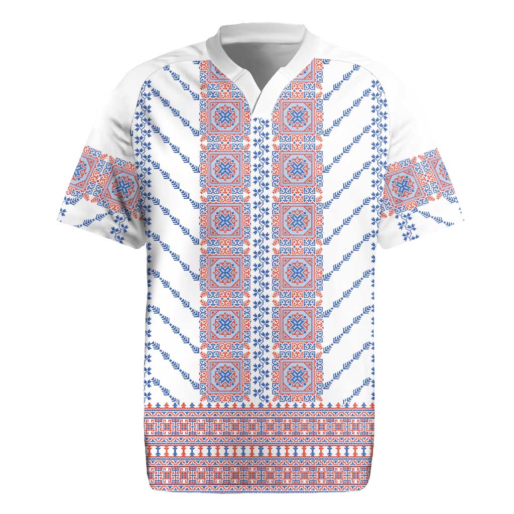 Traditional Romanian Costume Rugby Jersey National Folk Patterns - Wonder Print Shop