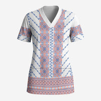 Traditional Romanian Costume Scrub Top National Folk Patterns - Wonder Print Shop