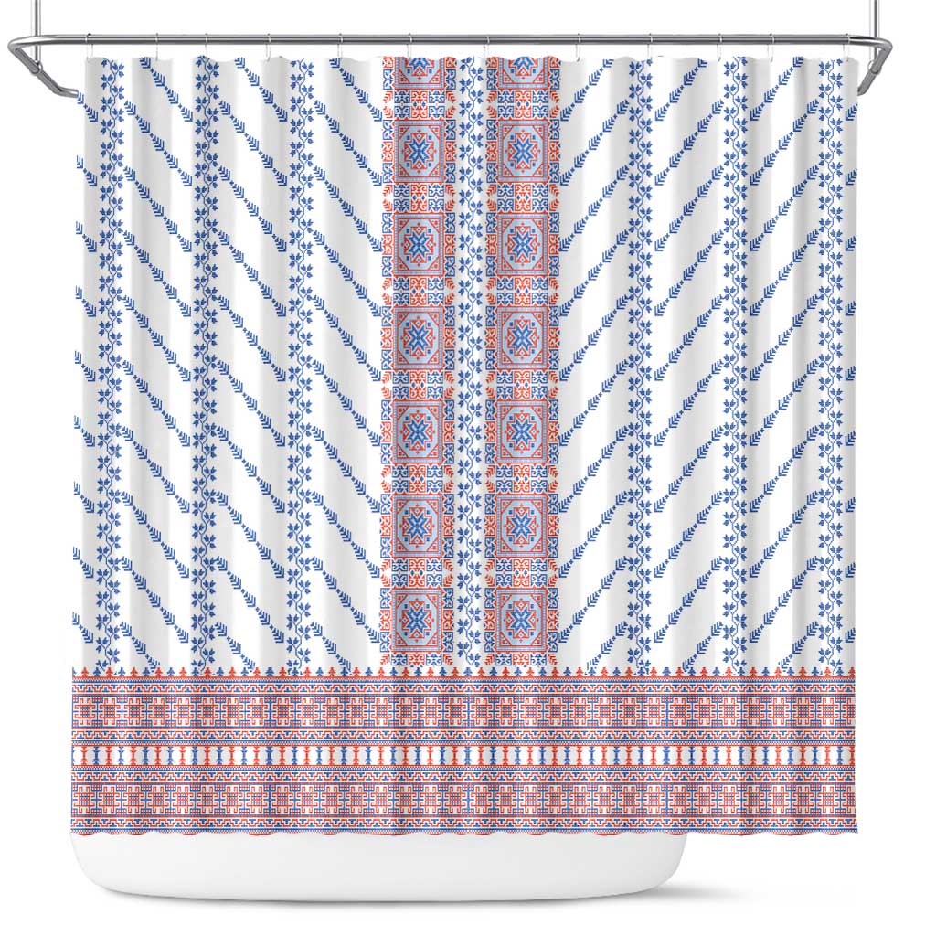 Traditional Romanian Costume Shower Curtain National Folk Patterns - Wonder Print Shop