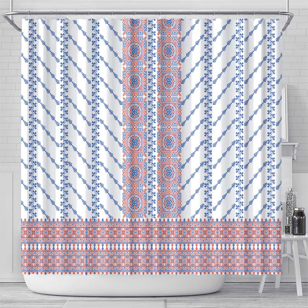 Traditional Romanian Costume Shower Curtain National Folk Patterns - Wonder Print Shop