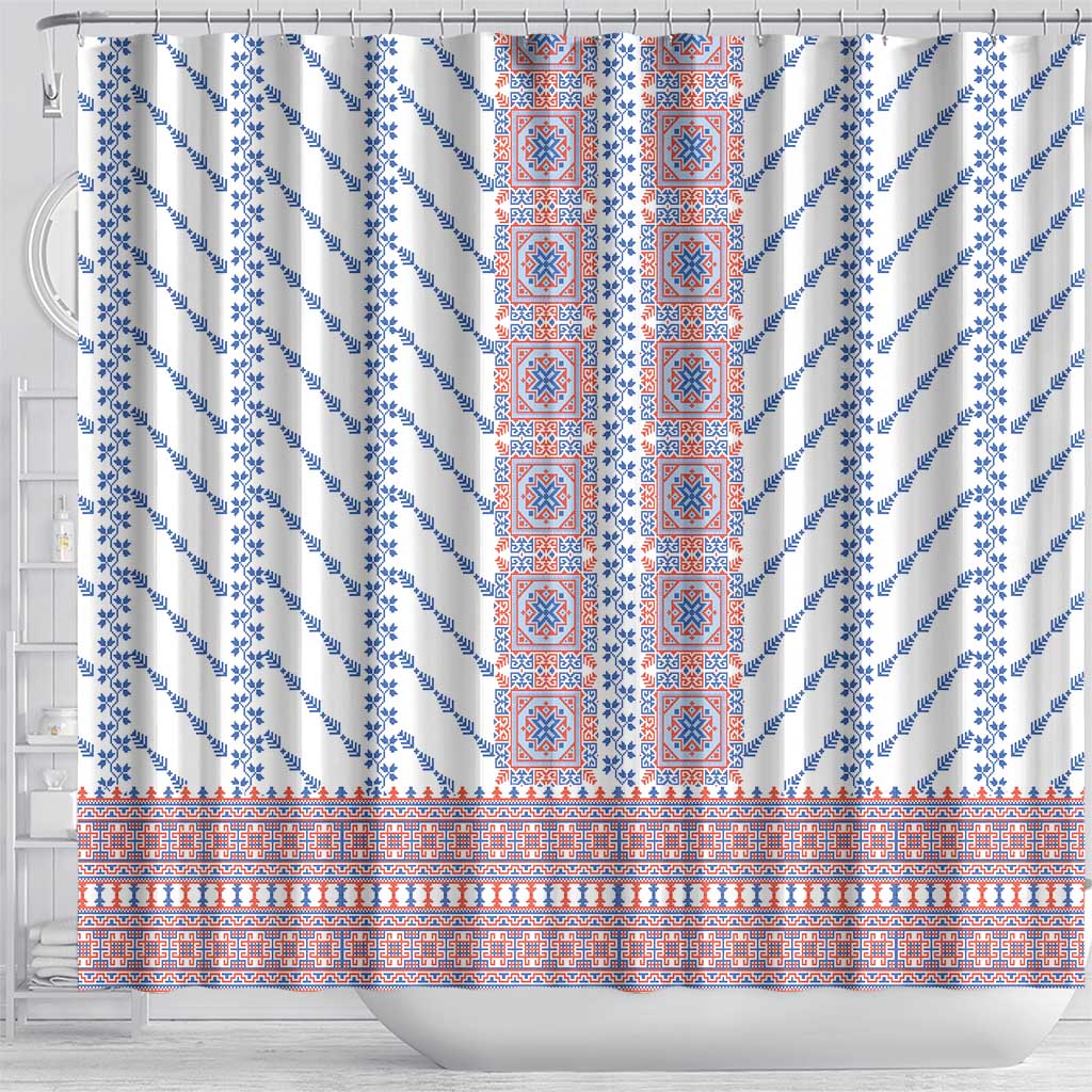 Traditional Romanian Costume Shower Curtain National Folk Patterns - Wonder Print Shop
