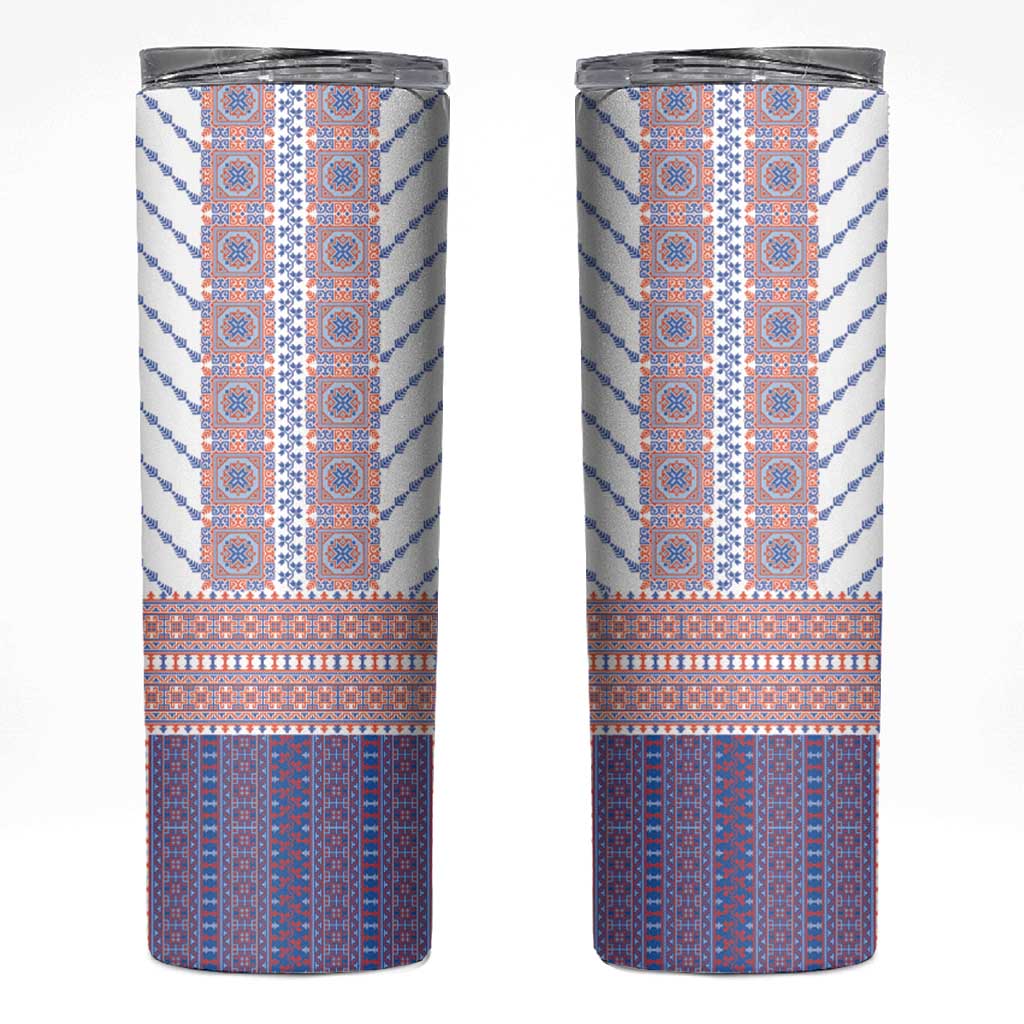 Traditional Romanian Costume Skinny Tumbler National Folk Patterns - Wonder Print Shop