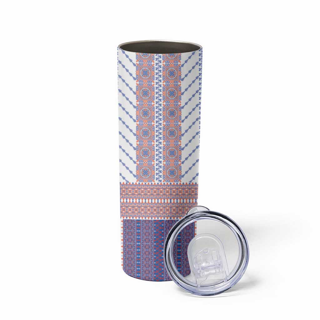 Traditional Romanian Costume Skinny Tumbler National Folk Patterns - Wonder Print Shop