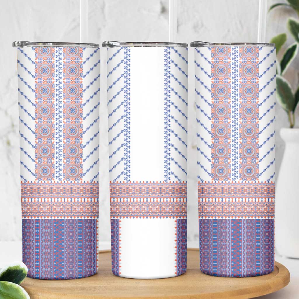 Traditional Romanian Costume Skinny Tumbler National Folk Patterns - Wonder Print Shop