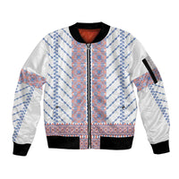 Traditional Romanian Costume Sleeve Zip Bomber Jacket National Folk Patterns - Wonder Print Shop