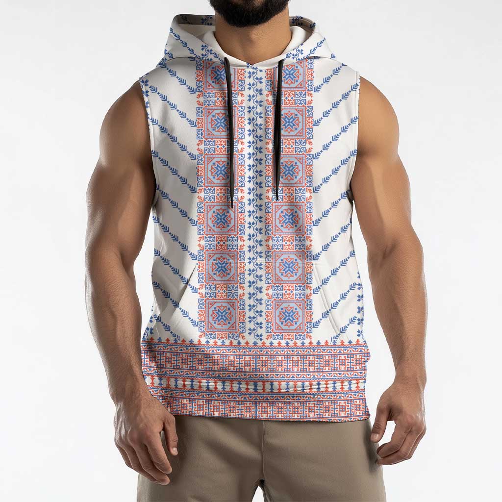 Traditional Romanian Costume Sleeveless Hoodie National Folk Patterns - Wonder Print Shop