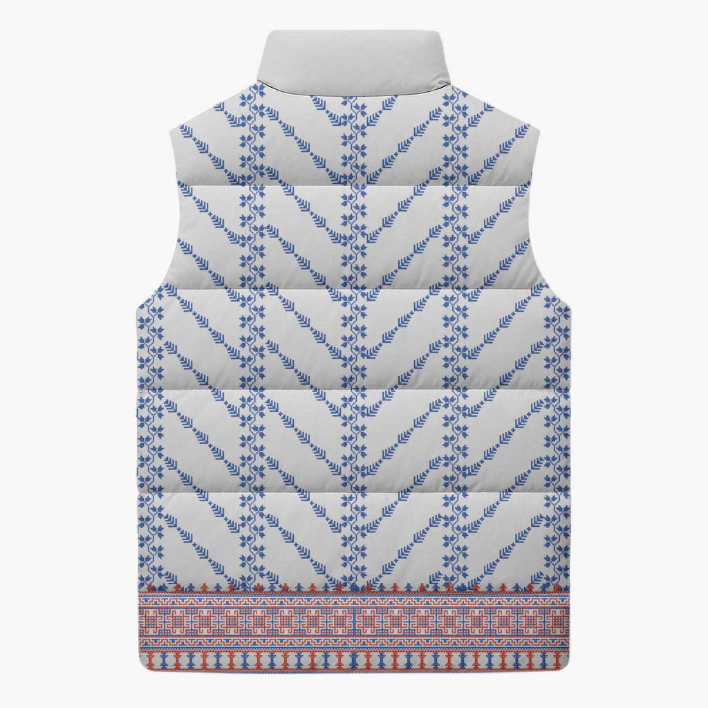 Traditional Romanian Costume Sleeveless Puffer Jacket National Folk Patterns - Wonder Print Shop