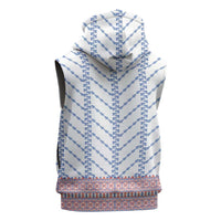 Traditional Romanian Costume Sleeveless Zip Hoodie National Folk Patterns - Wonder Print Shop