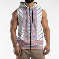 Traditional Romanian Costume Sleeveless Zip Hoodie National Folk Patterns - Wonder Print Shop