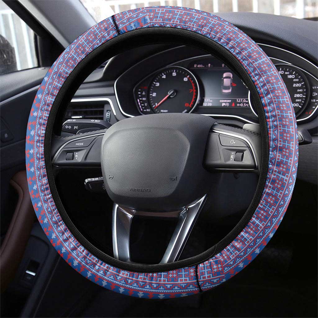 Traditional Romanian Costume Steering Wheel Cover National Folk Patterns - Wonder Print Shop