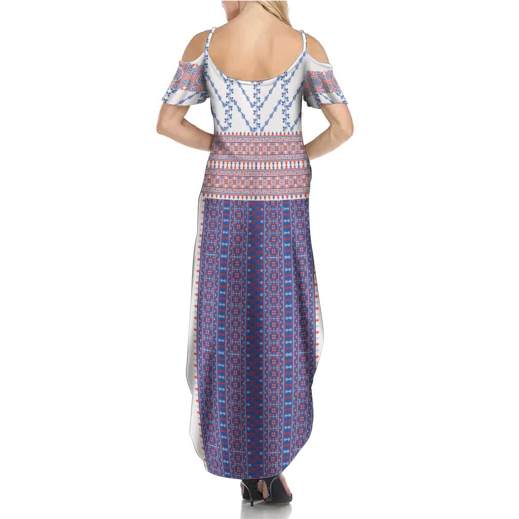 Traditional Romanian Costume Summer Maxi Dress National Folk Patterns - Wonder Print Shop