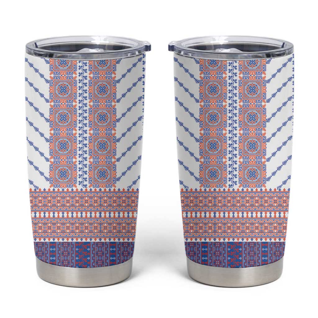 Traditional Romanian Costume Tumbler Cup National Folk Patterns - Wonder Print Shop