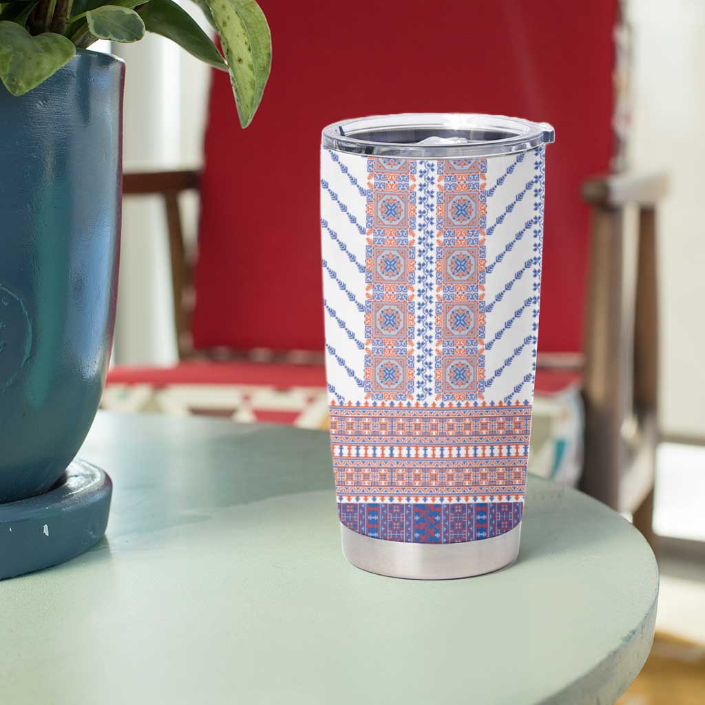 Traditional Romanian Costume Tumbler Cup National Folk Patterns - Wonder Print Shop