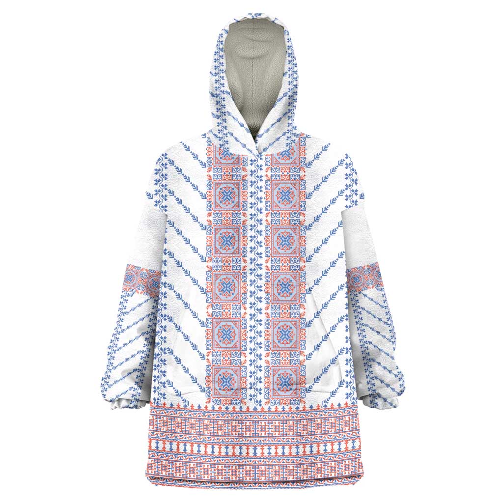 Traditional Romanian Costume Wearable Blanket Hoodie National Folk Patterns - Wonder Print Shop