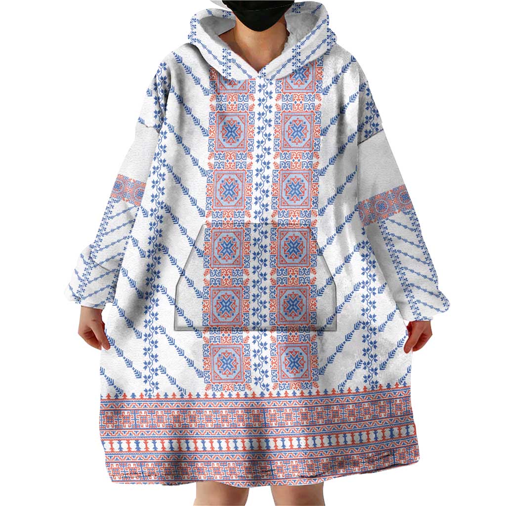 Traditional Romanian Costume Wearable Blanket Hoodie National Folk Patterns - Wonder Print Shop
