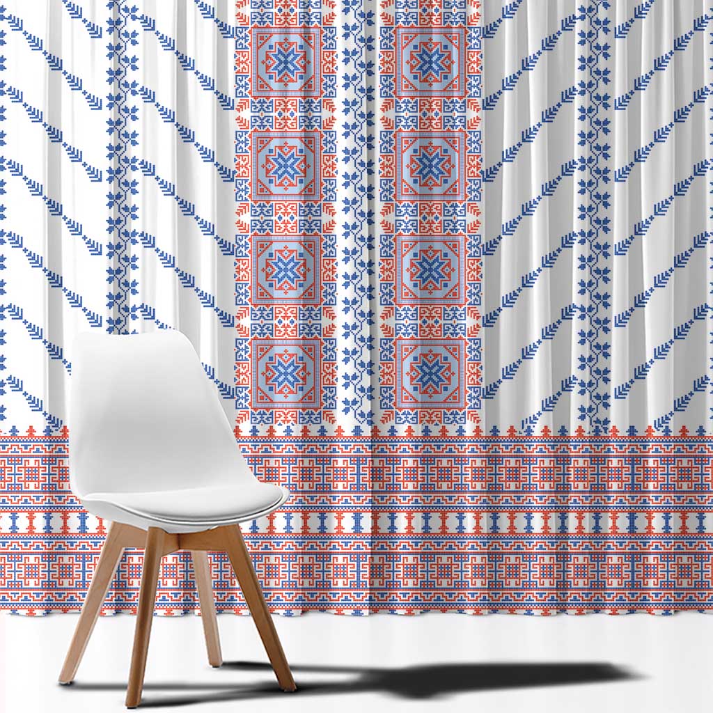 Traditional Romanian Costume Window Curtain National Folk Patterns - Wonder Print Shop
