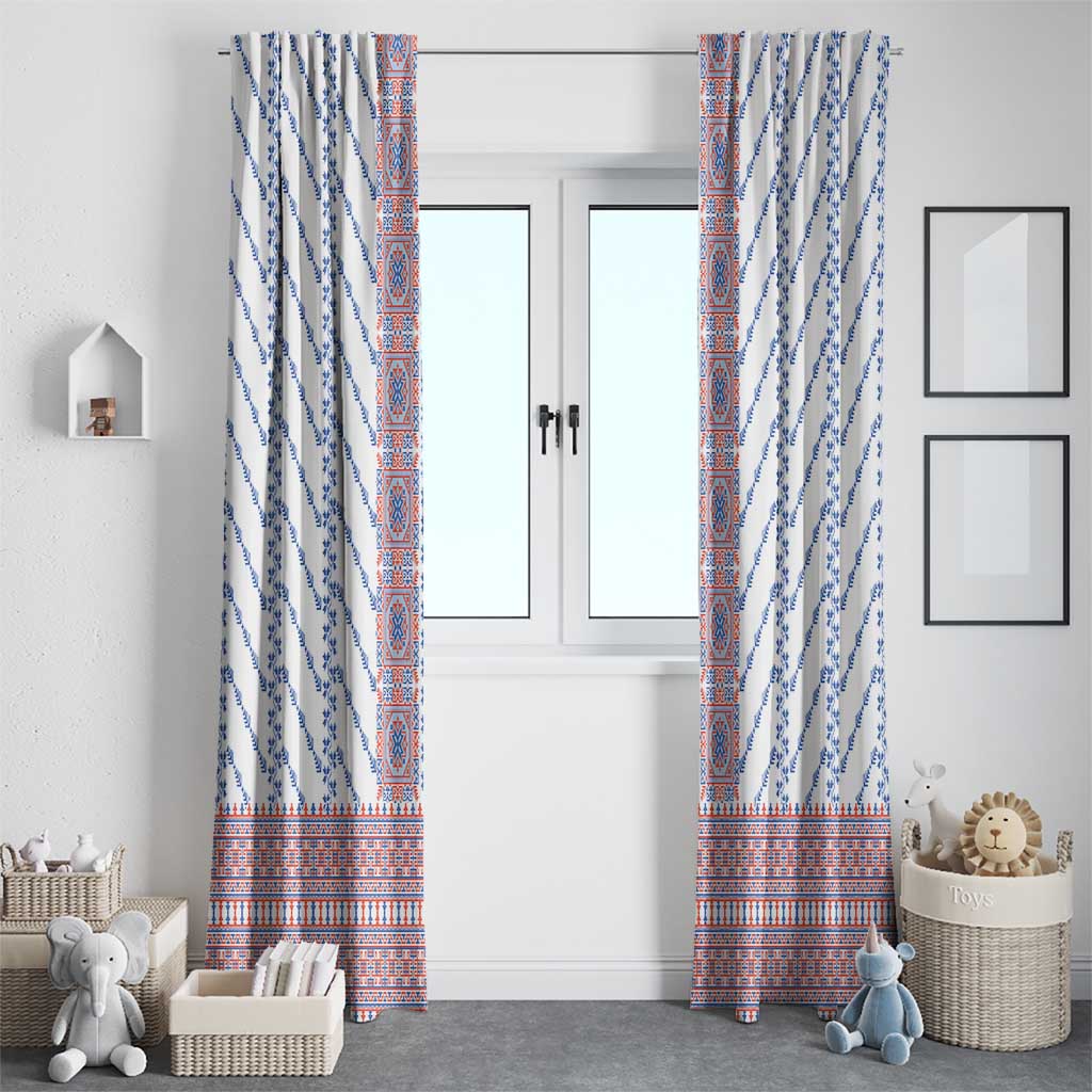 Traditional Romanian Costume Window Curtain National Folk Patterns - Wonder Print Shop