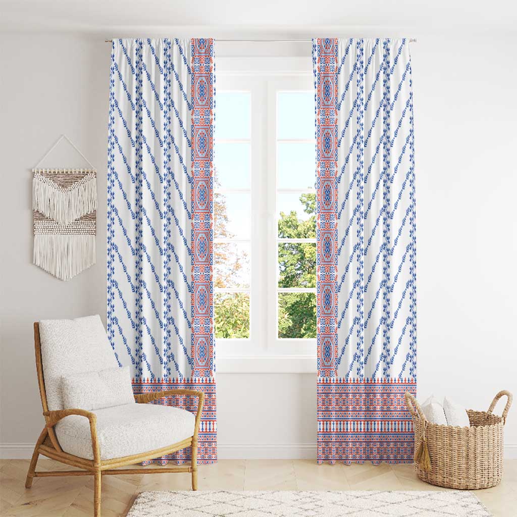 Traditional Romanian Costume Window Curtain National Folk Patterns - Wonder Print Shop