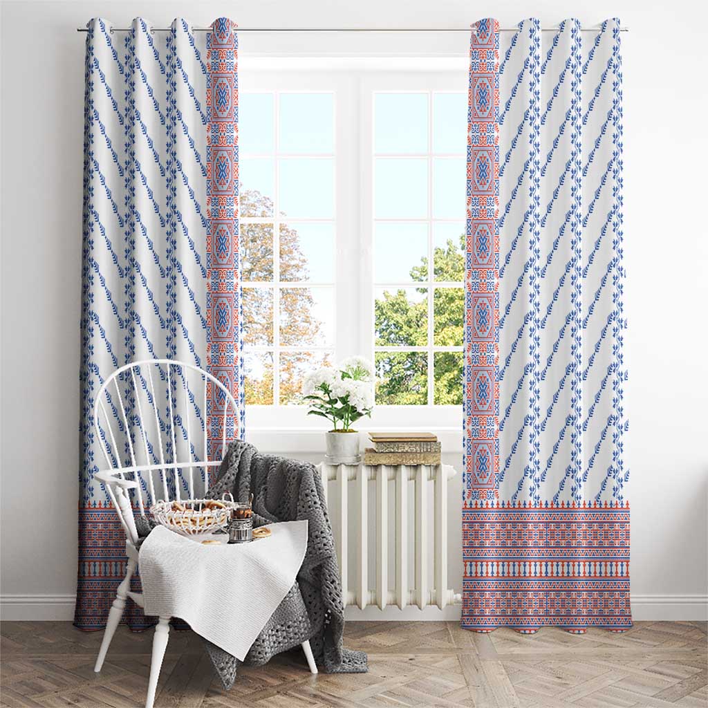 Traditional Romanian Costume Window Curtain National Folk Patterns - Wonder Print Shop