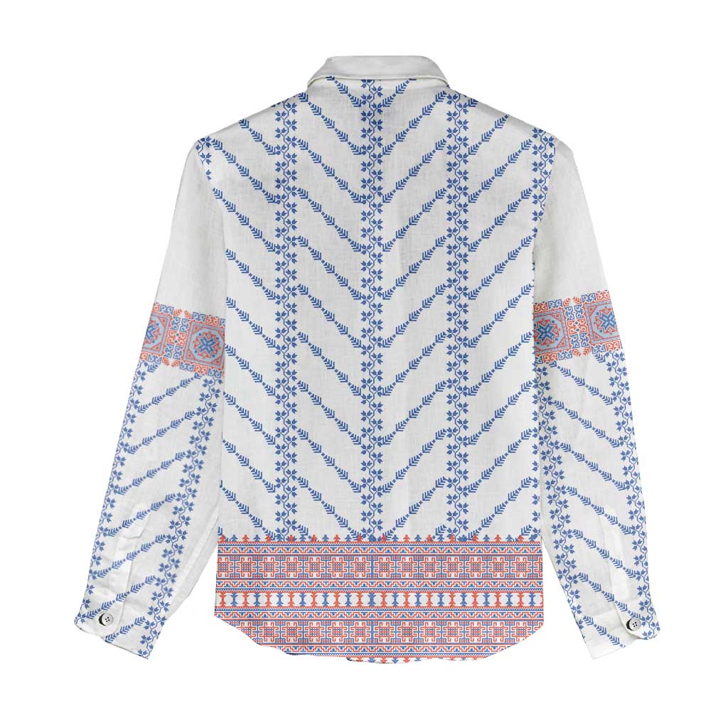 Traditional Romanian Costume Women Casual Shirt National Folk Patterns - Wonder Print Shop
