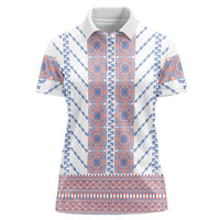 Traditional Romanian Costume Women Polo Shirt National Folk Patterns - Wonder Print Shop